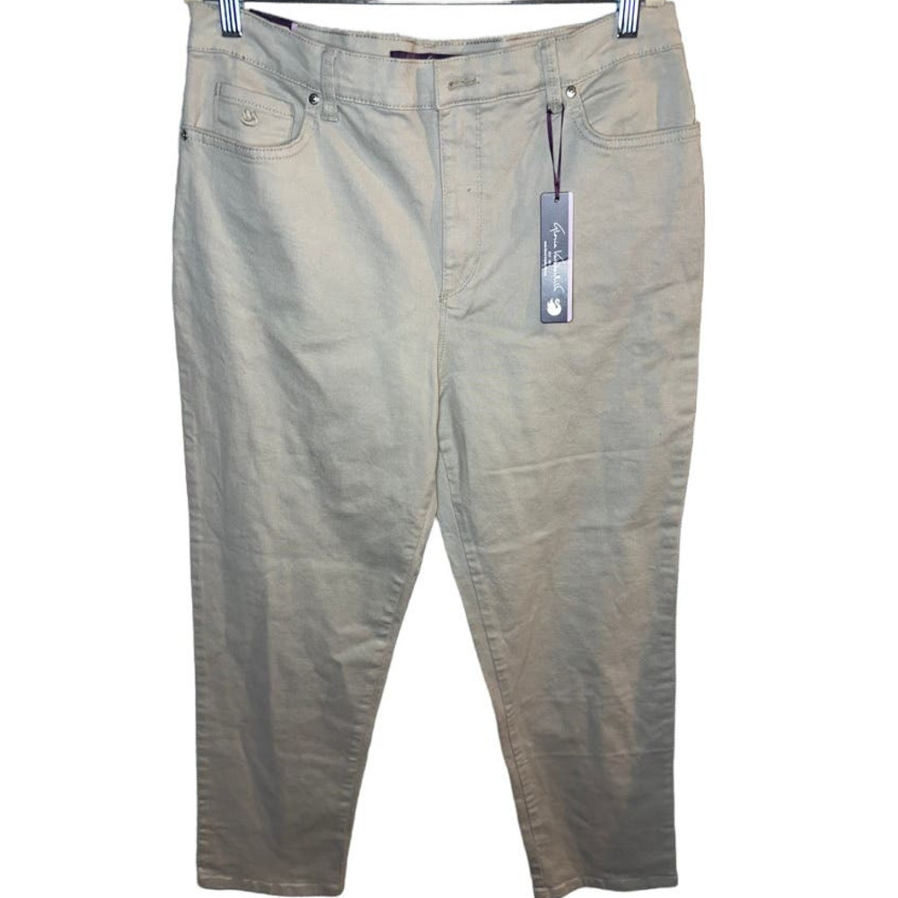 Gloria Vanderbilt Beige/Tan Size 14 (Amanda) slimming tailored Leg 5-Pocket
